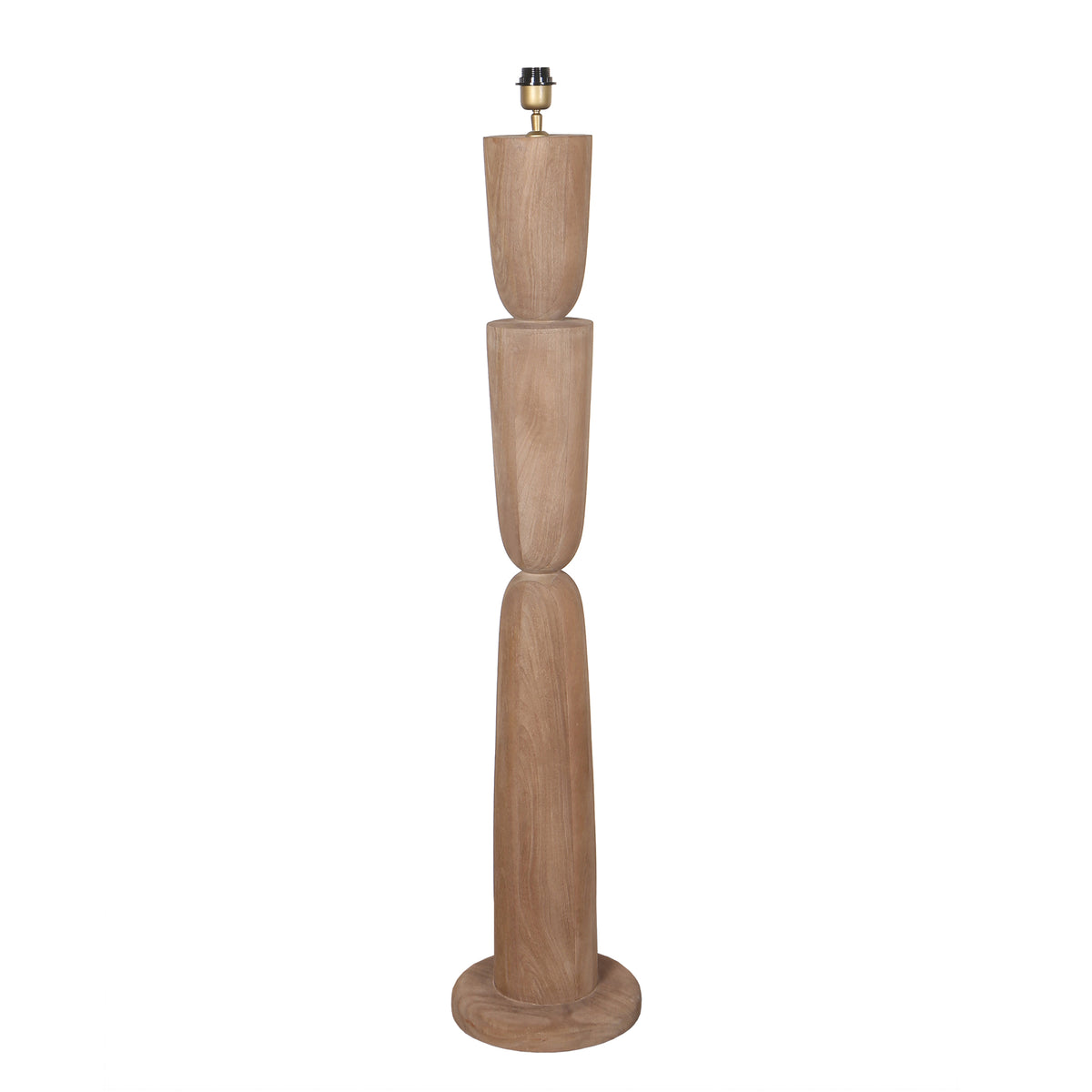 Base lampada da terra a strati in legno di mango naturale Lorinne PTMD