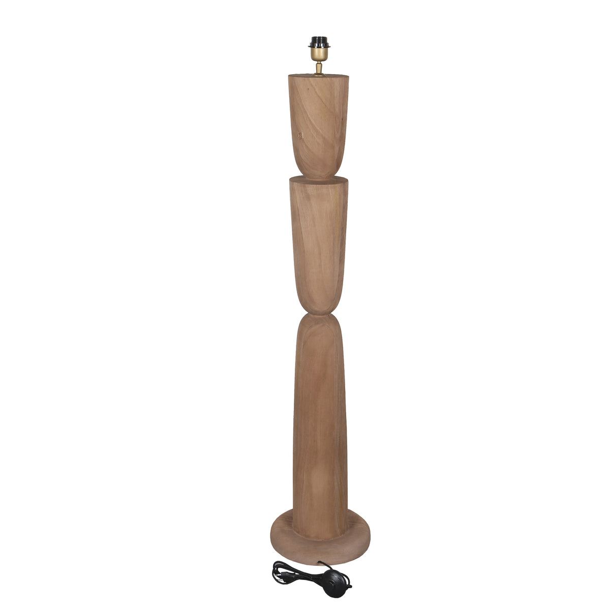 Base lampada da terra a strati in legno di mango naturale Lorinne PTMD