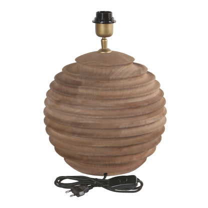 Base lampada da tavolo scanalata in legno di mango naturale Roven PTMD