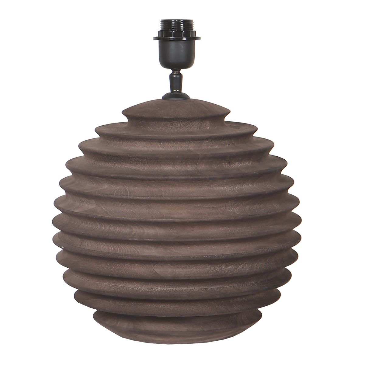 Base lampada da tavolo scanalata in legno di mango marrone Roven PTMD