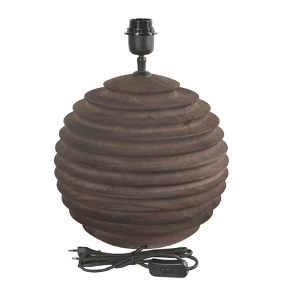 Base lampada da tavolo scanalata in legno di mango marrone Roven PTMD
