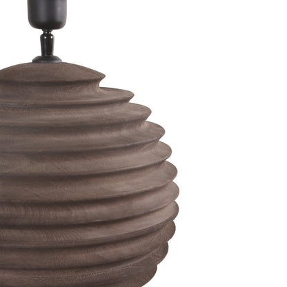 Base lampada da tavolo scanalata in legno di mango marrone Roven PTMD