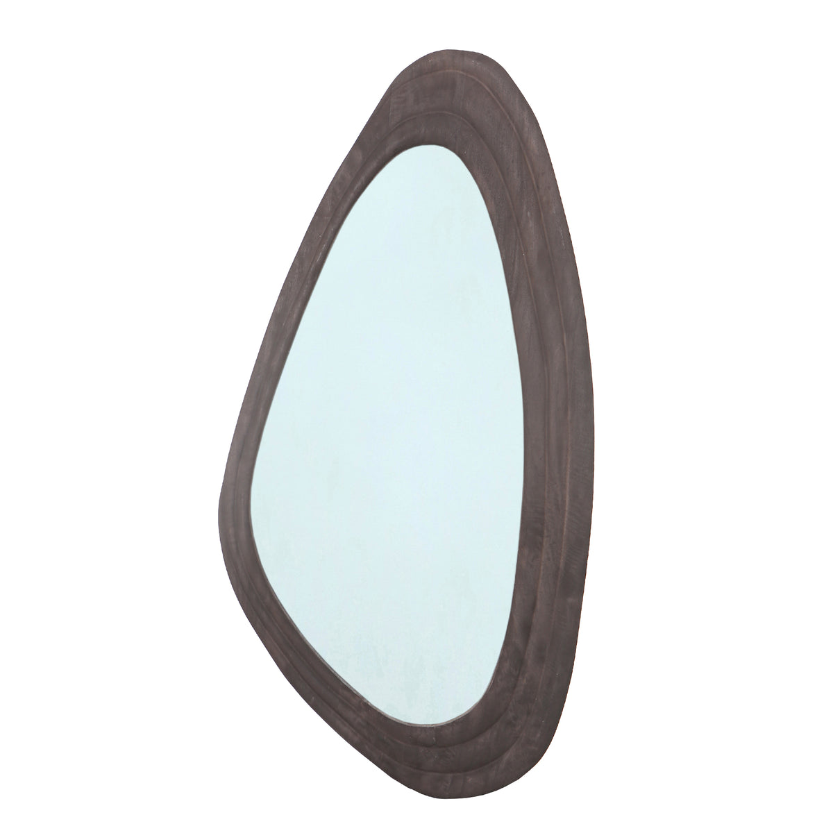 Santin Brown specchio triangolare organico in legno di mango PTMD
