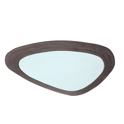 Santin Brown specchio triangolare organico in legno di mango PTMD