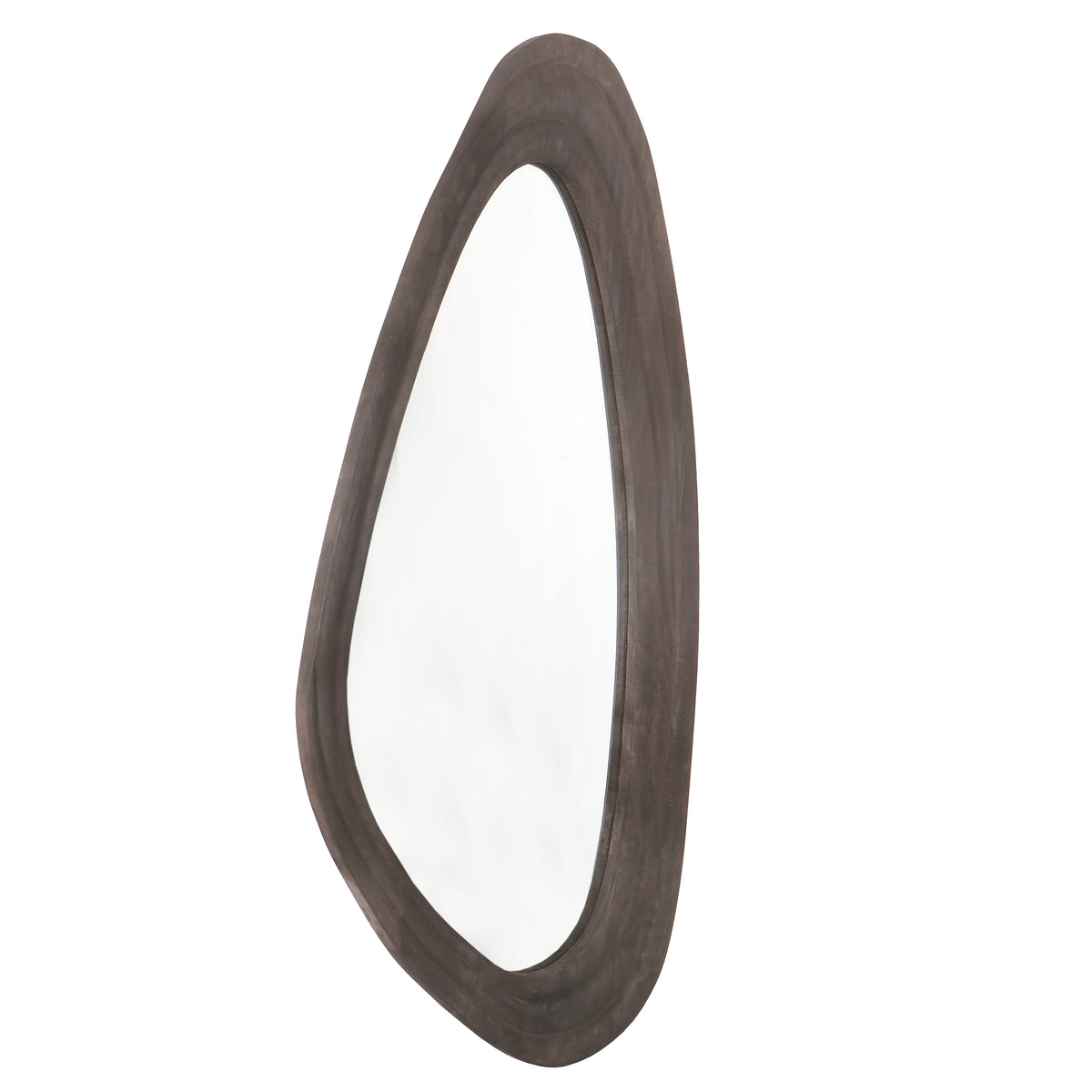 Santin Brown specchio triangolare organico in legno di mango PTMD