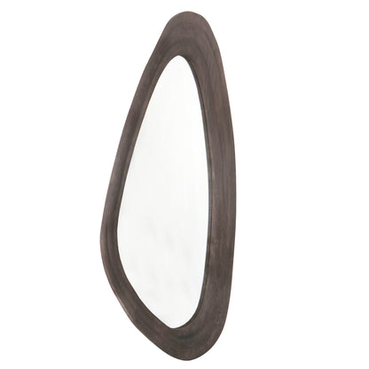 Santin Brown specchio triangolare organico in legno di mango PTMD