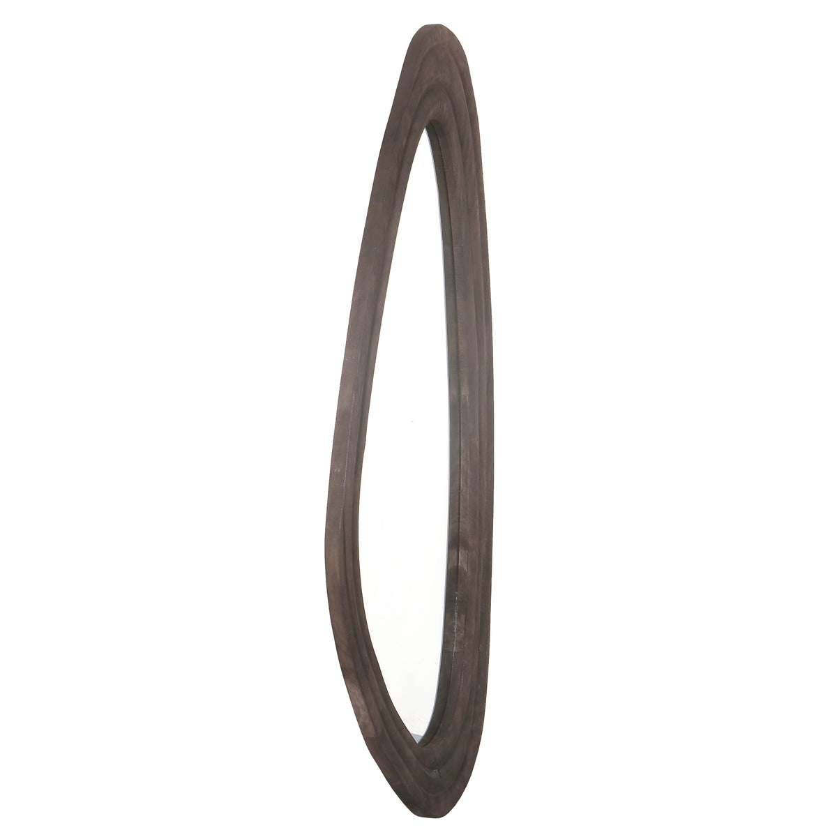 Santin Brown specchio triangolare organico in legno di mango PTMD