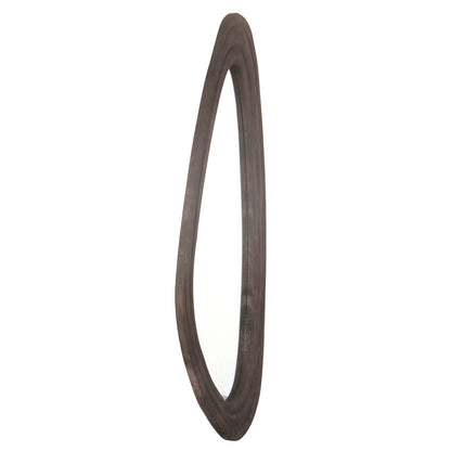 Santin Brown specchio triangolare organico in legno di mango PTMD