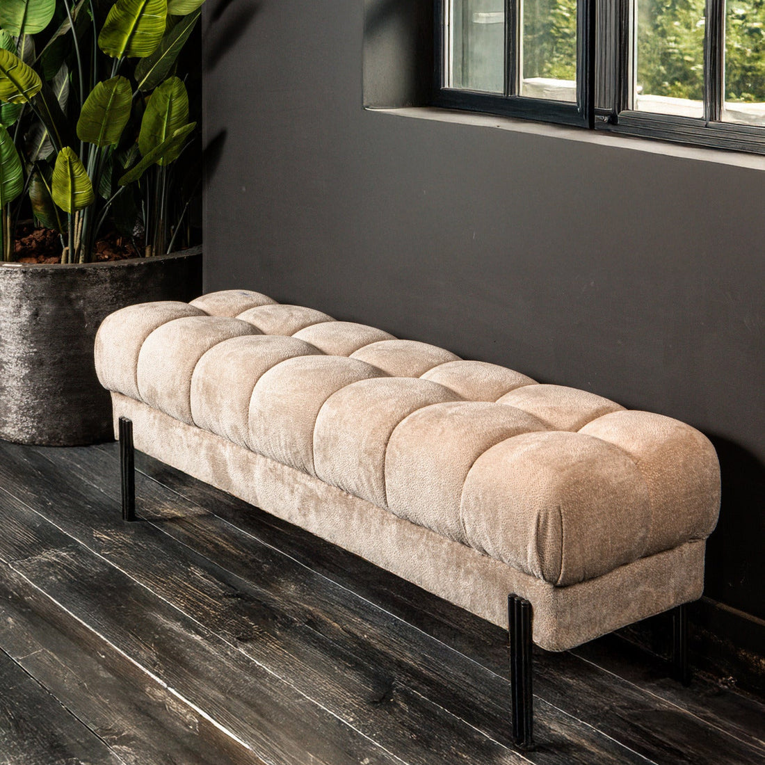 Panca Melbourne 160x47x48cm Beige PTMD