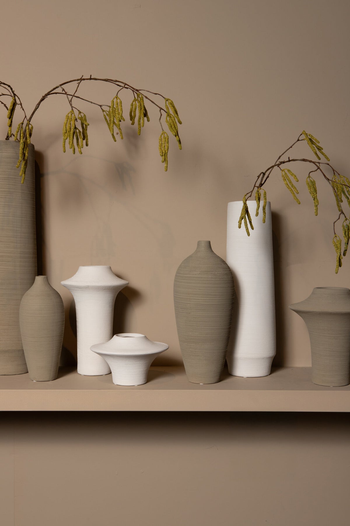 Bottiglia vaso Cavinn Ceramica Beige Ø18cm x H44cm PTMD