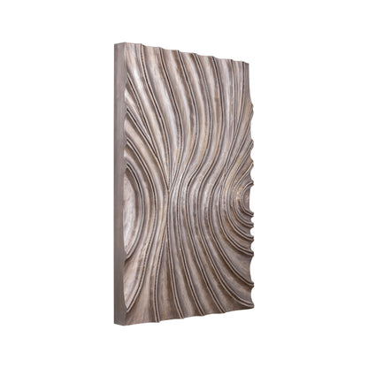 Pannello da parete Reddie Wavvy marrone lucido piccolo 60x90 cm PTMD