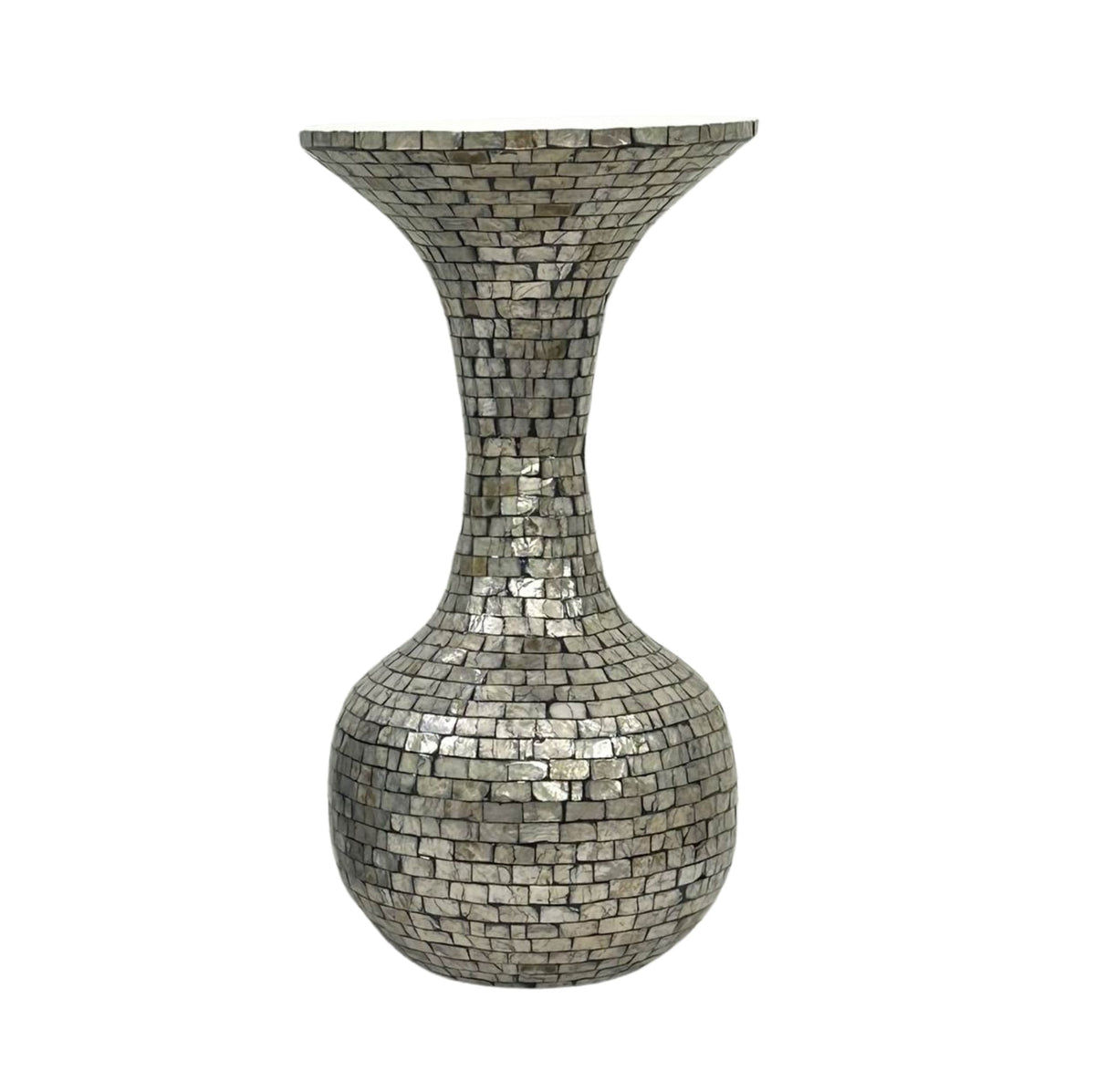 Vaso piccolo Cherryl Champagne a fungo svasato in carta Capiz color cipria PTMD