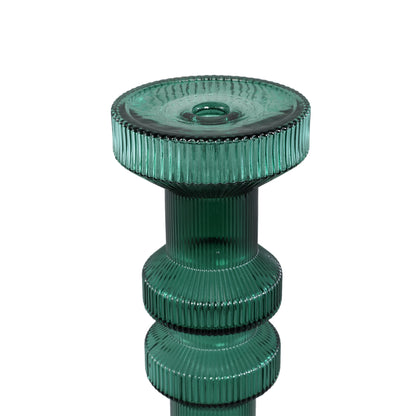 Galinda Candeliere in vetro scanalato verde scuro Large PTMD