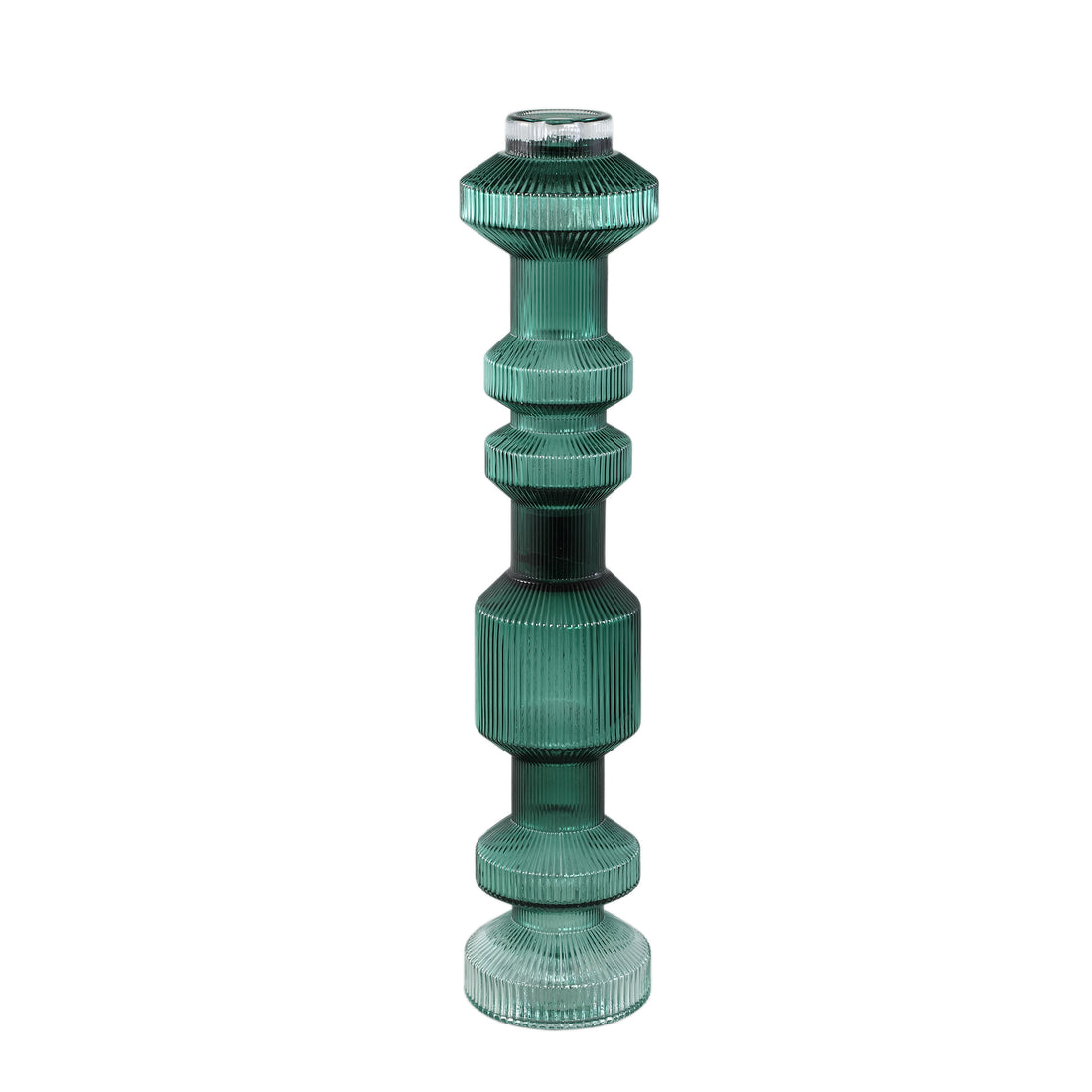 Galinda Candeliere in vetro scanalato verde scuro medio PTMD