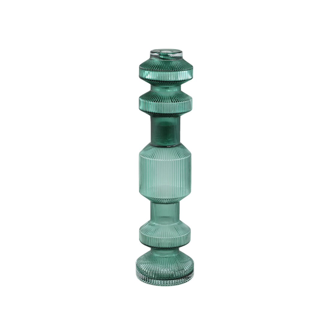 Galinda Candela in vetro scanalato verde scuro piccola PTMD