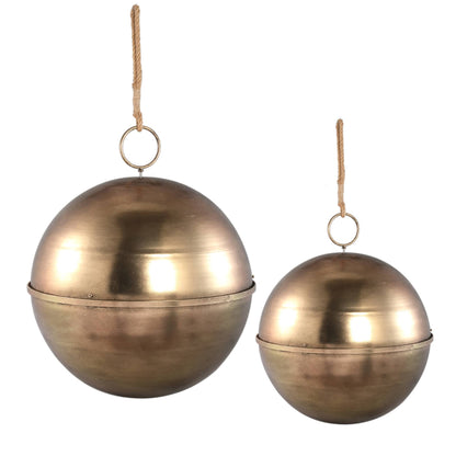 Set di 2 palline di Natale pendenti in ferro dorato Alva PTMD