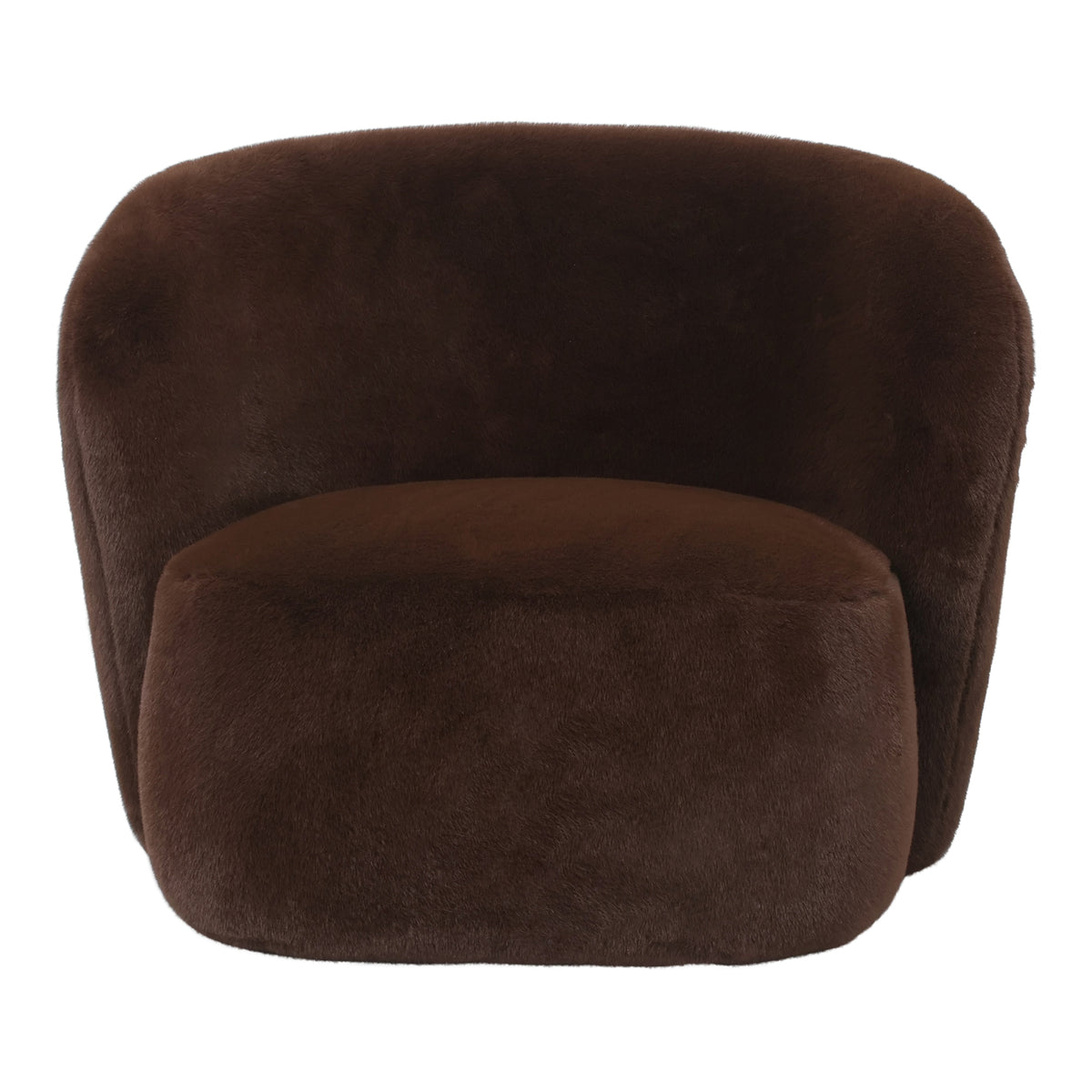 Poltrona Aphrodite marrone scuro in pelliccia PTMD