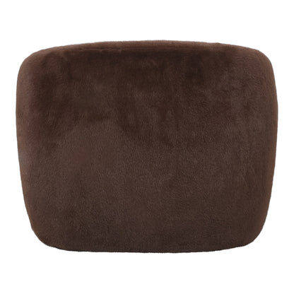 Poltrona Aphrodite marrone scuro in pelliccia PTMD