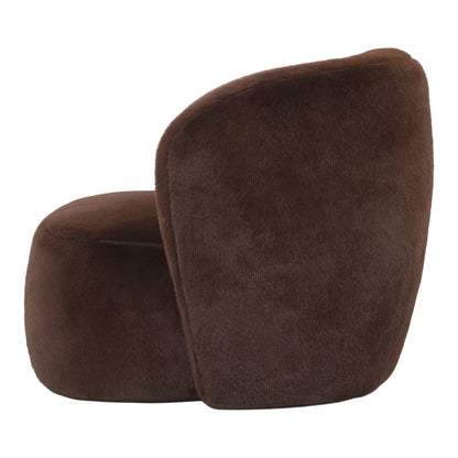 Poltrona Aphrodite marrone scuro in pelliccia PTMD