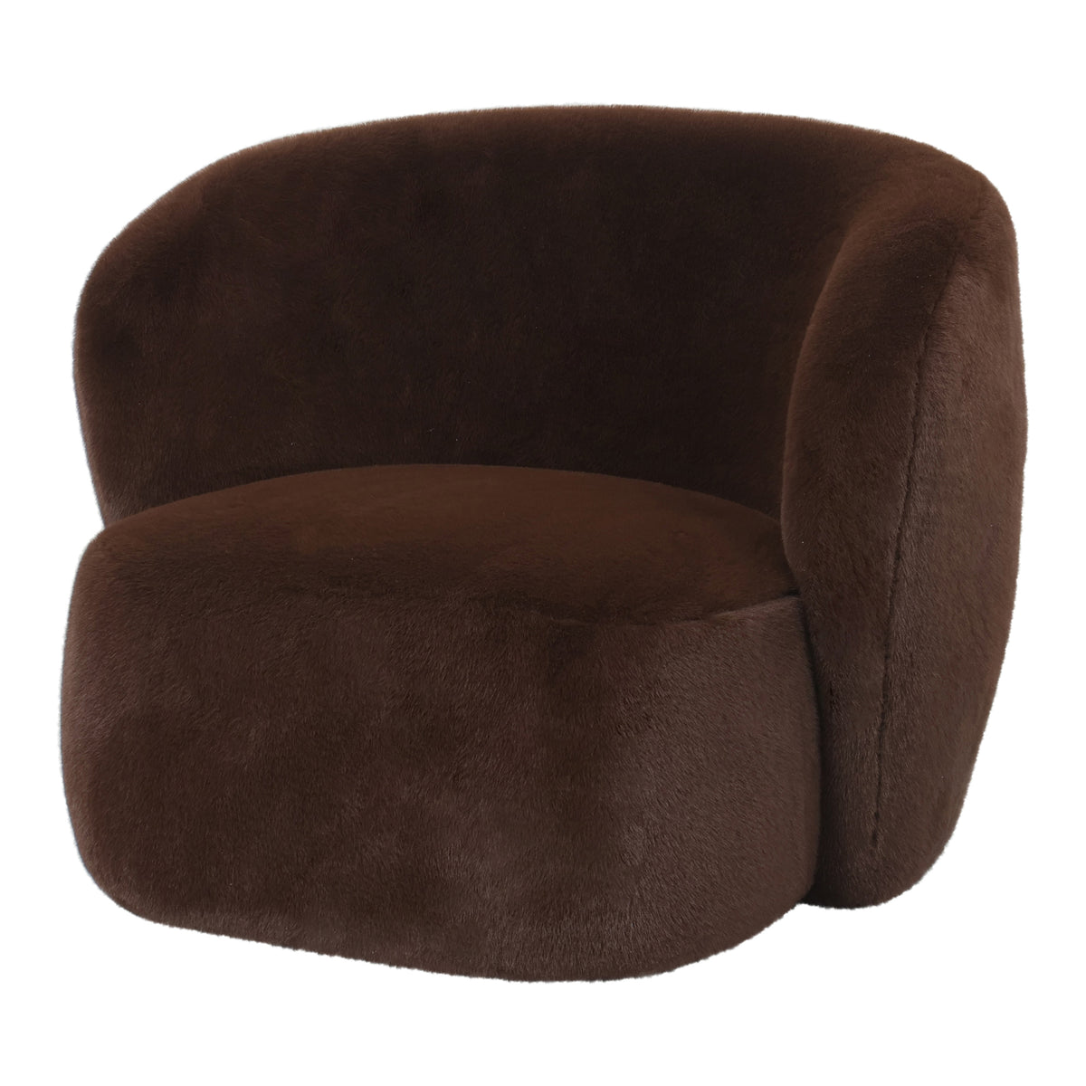Poltrona Aphrodite marrone scuro in pelliccia PTMD