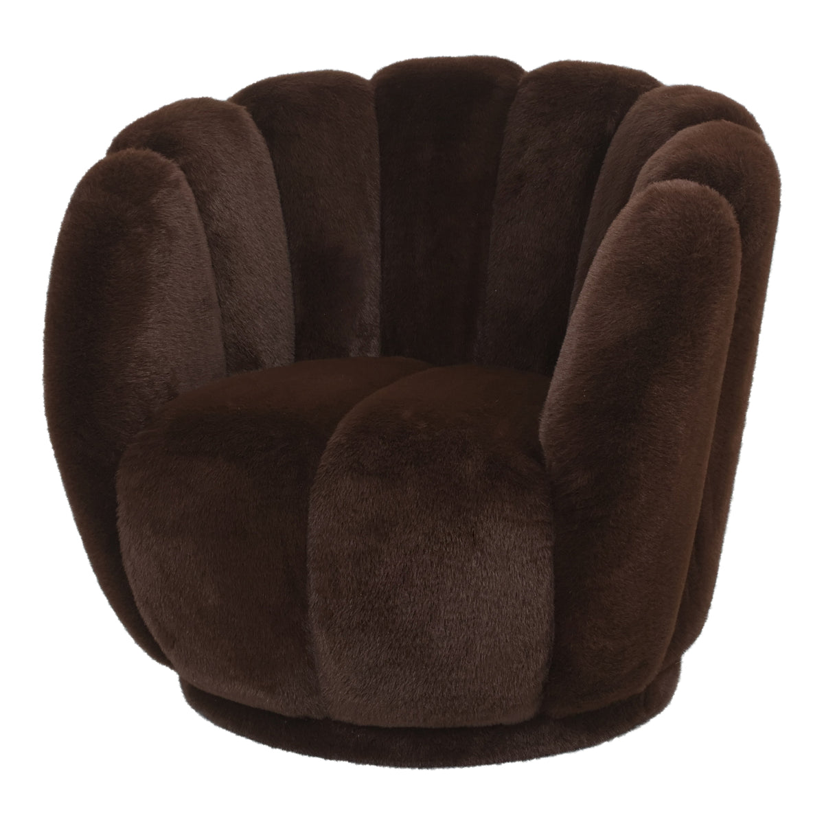 Poltrona Furia marrone scuro in pelliccia PTMD
