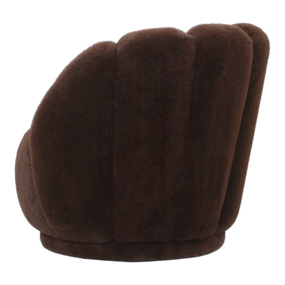 Poltrona Furia marrone scuro in pelliccia PTMD