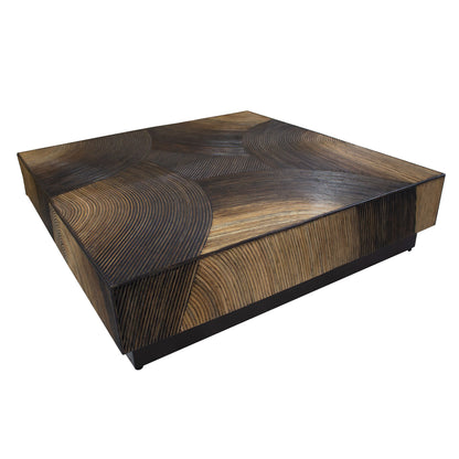 PTMD Casablanca Tavolino da Salotto Marrone Quadrato 120x120cm