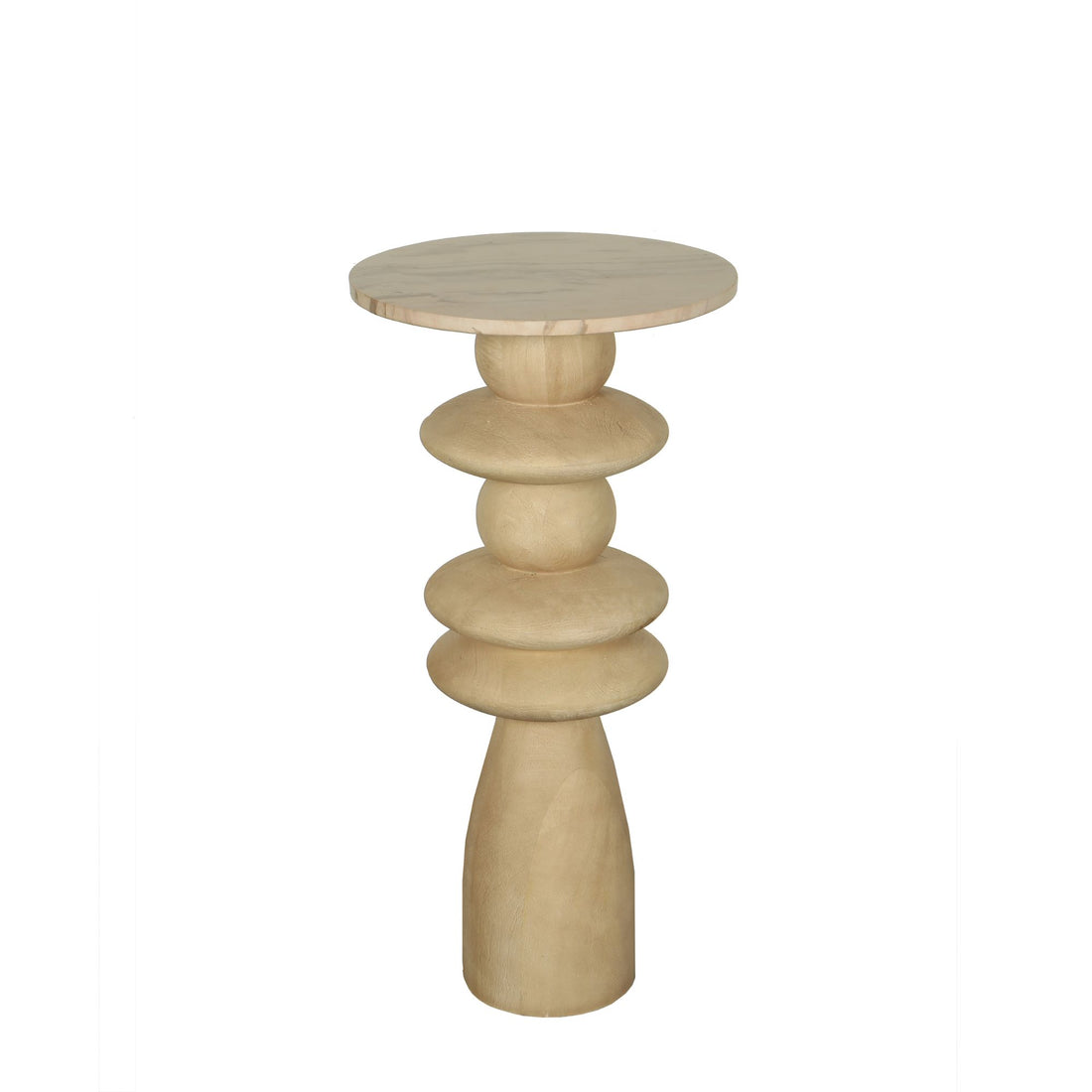 Tavolino Callain Legno di Mango Naturale Marmo PTMD