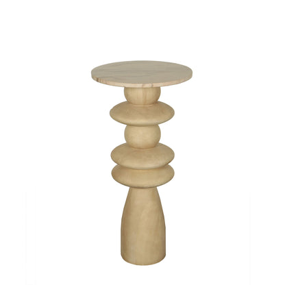 Tavolino Callain Legno di Mango Naturale Marmo PTMD