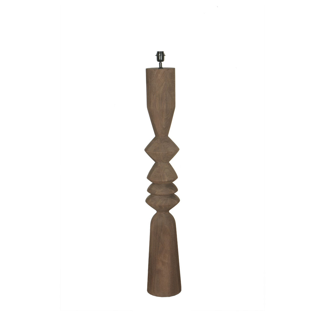 Lampada da terra Elaine Marrone Legno di Mango Base Rotonda H130cm PTMD