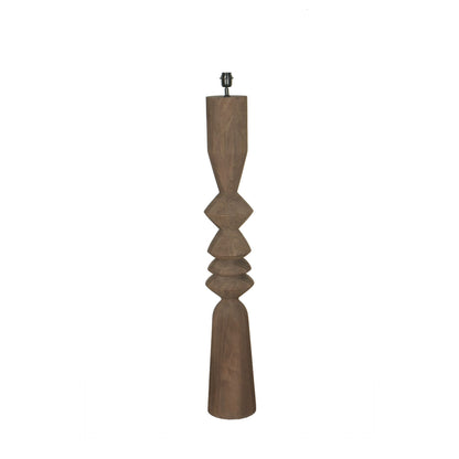 Lampada da terra Elaine Marrone Legno di Mango Base Rotonda H130cm PTMD