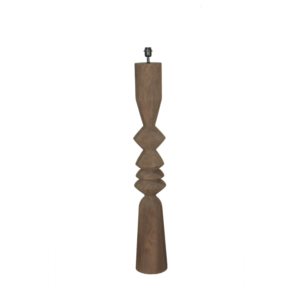 Lampada da terra Elaine Marrone Legno di Mango Base Rotonda H130cm PTMD