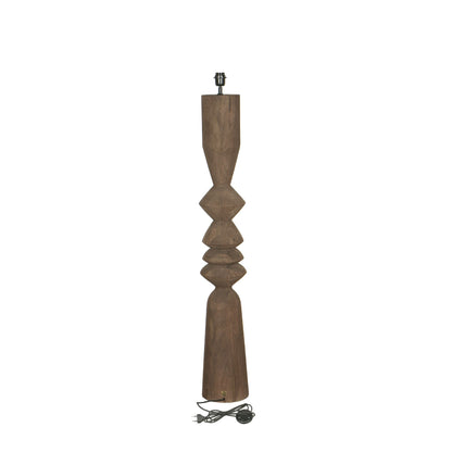 Lampada da terra Elaine Marrone Legno di Mango Base Rotonda H130cm PTMD