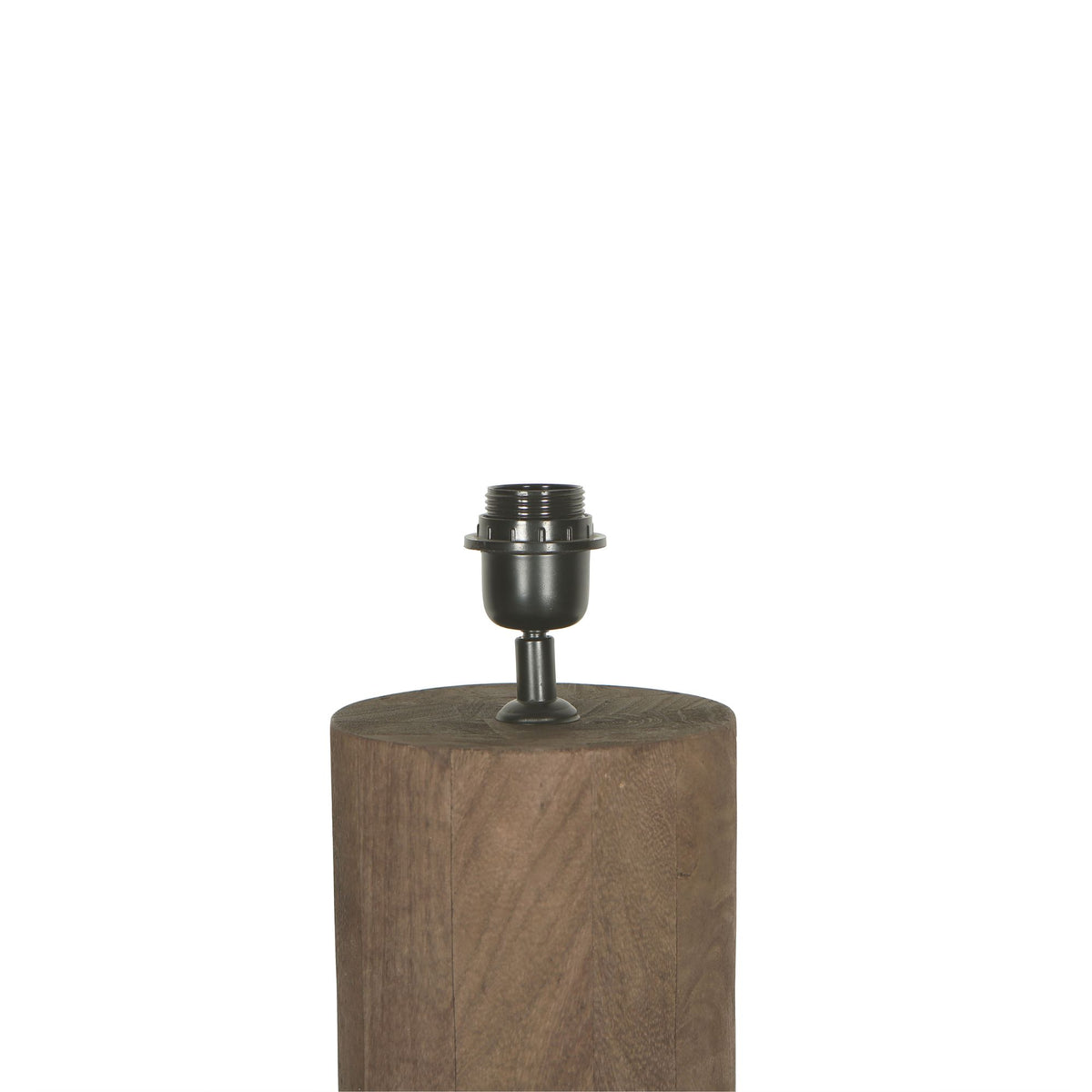 Lampada da terra Elaine Marrone Legno di Mango Base Rotonda H130cm PTMD