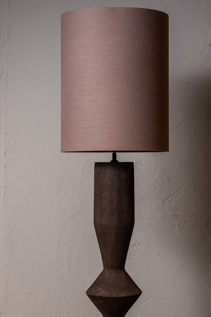 Lampada da terra Elaine Marrone Legno di Mango Base Rotonda H130cm PTMD