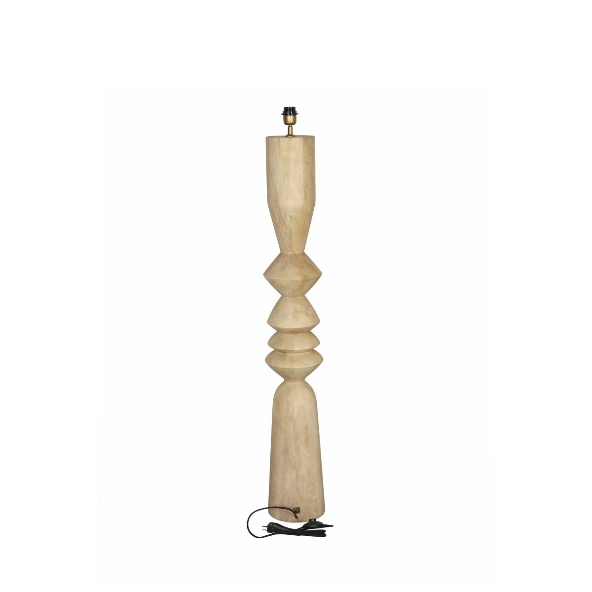 Lampada da terra Elaine Mango in legno rotonda H130 cm PTMD