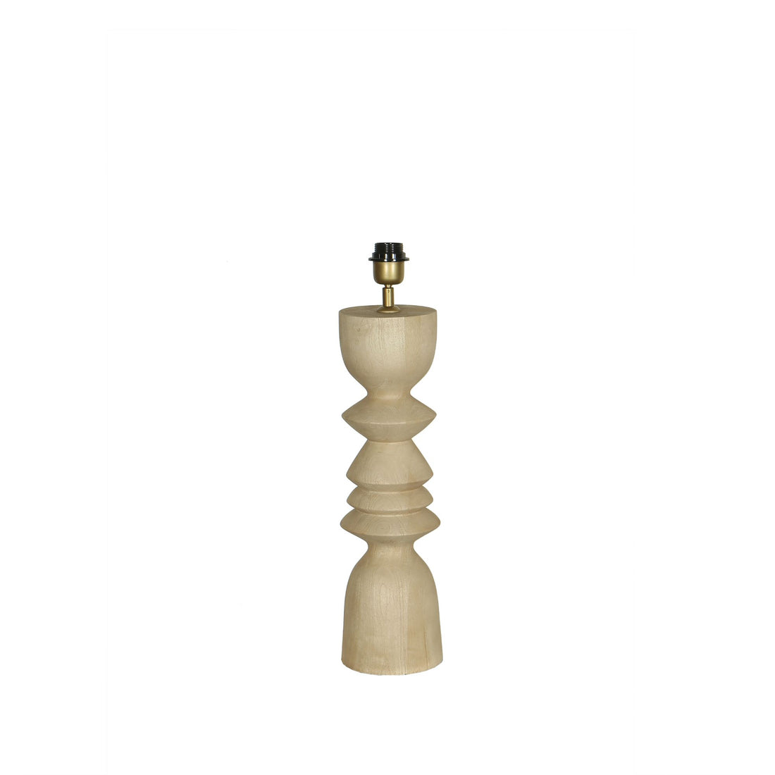 Lampada da tavolo Elaine Legno di Mango Naturale Base Rotonda PTMD