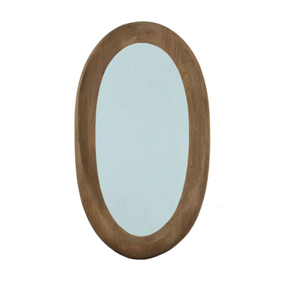 Specchio ovale Noam in legno di mango marrone 68 x 8 x 120 cm PTMD