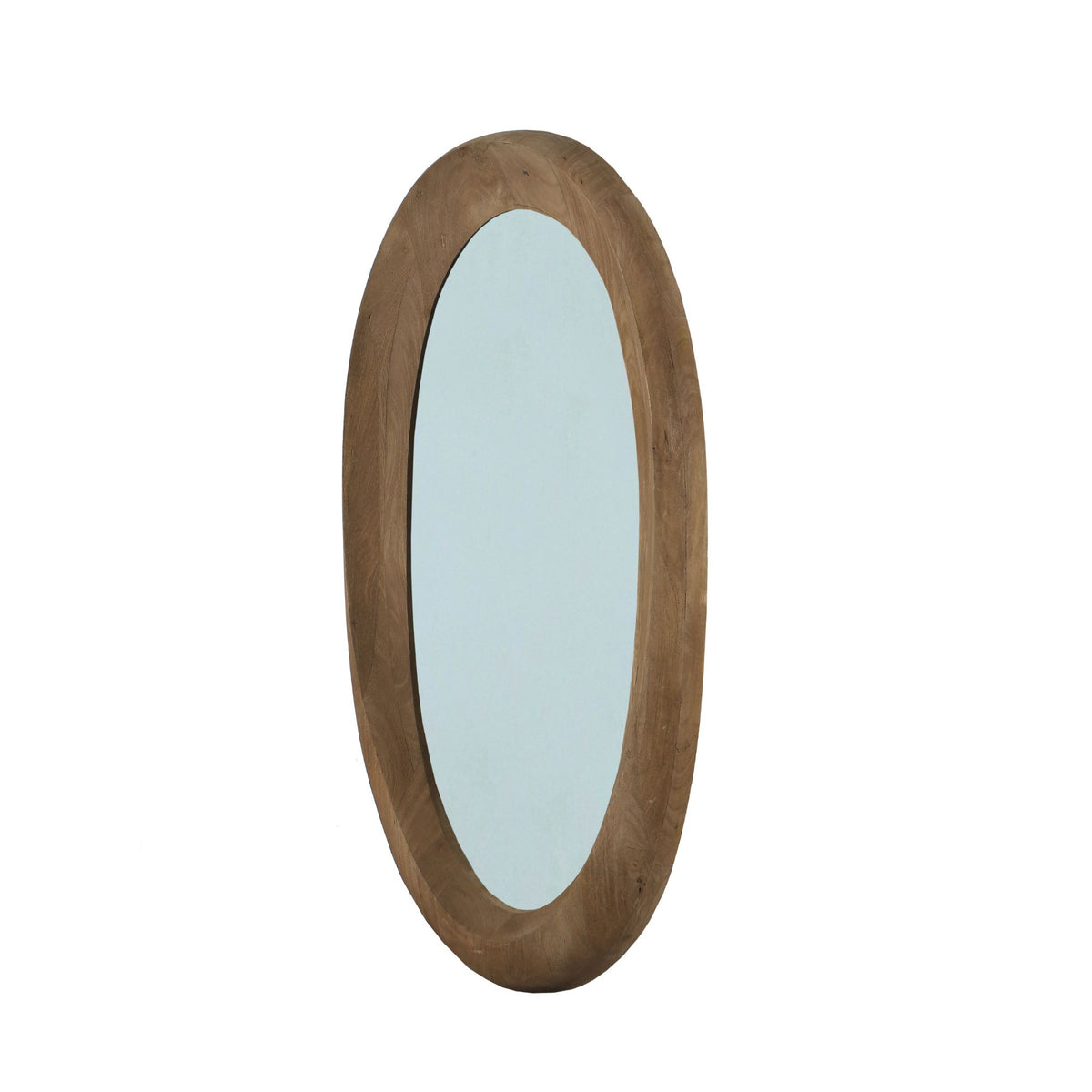 Specchio ovale Noam in legno di mango marrone 68 x 8 x 120 cm PTMD