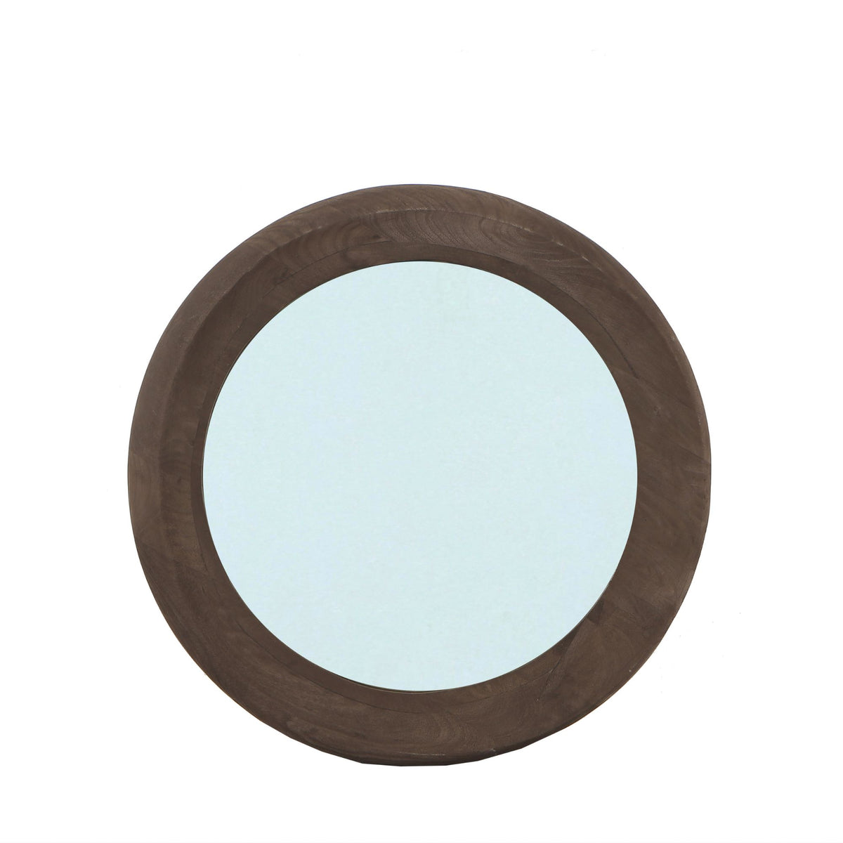 Noam Specchio Rotondo in Legno di Mango Marrone D 70cm x 5cm PTMD