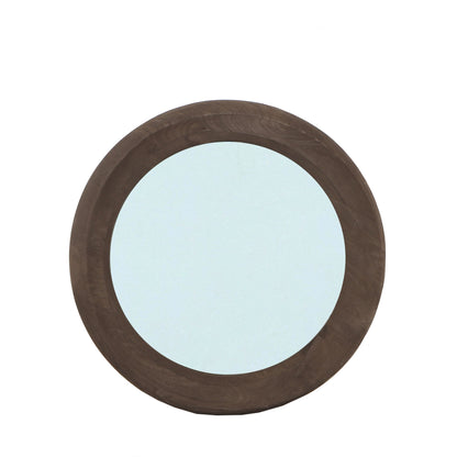 Noam Specchio Rotondo in Legno di Mango Marrone D 70cm x 5cm PTMD