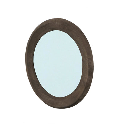 Noam Specchio Rotondo in Legno di Mango Marrone D 70cm x 5cm PTMD