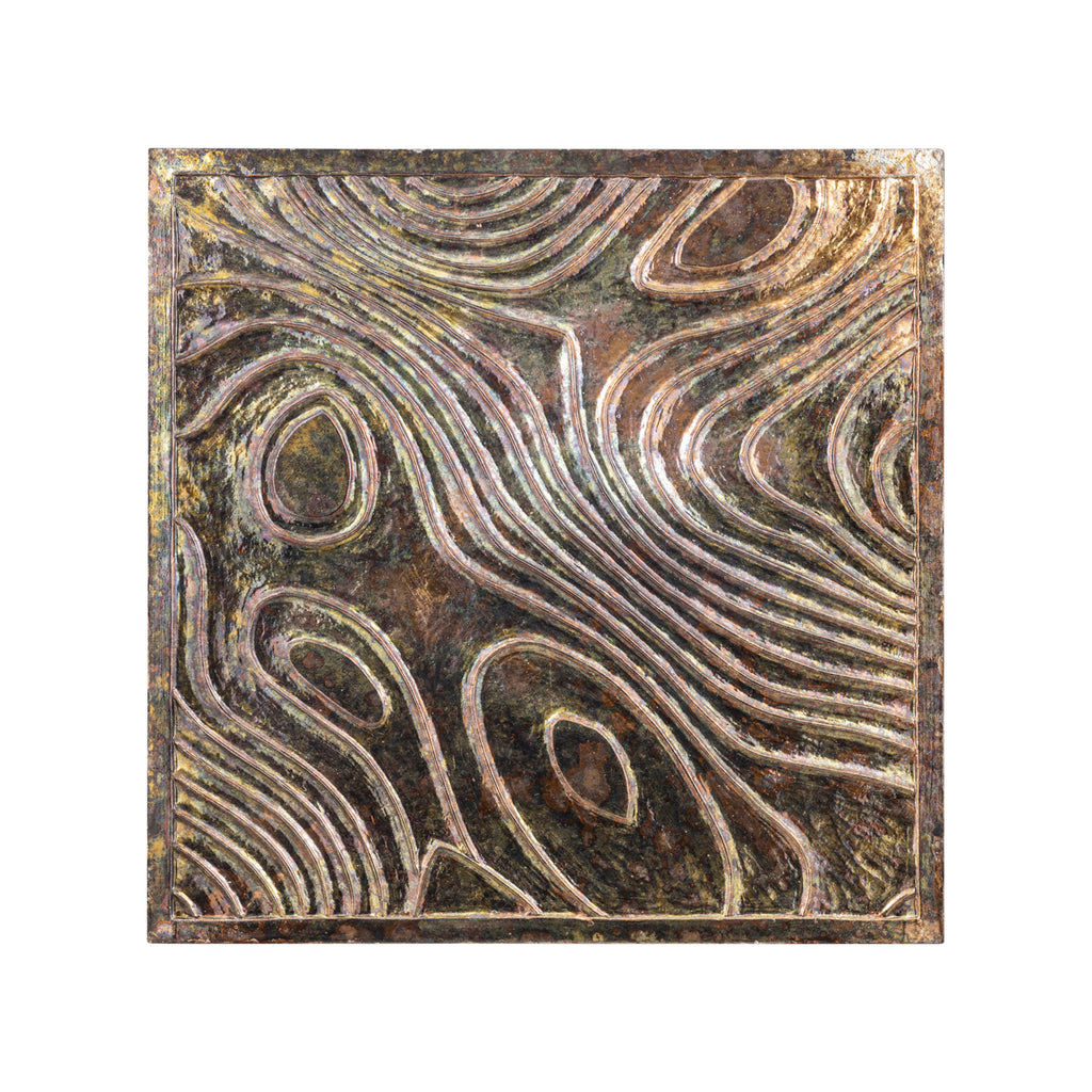 Pannello quadrato da parete Connolly Oil Green Wood S PTMD