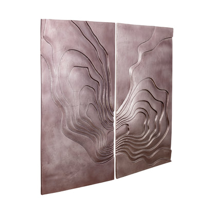Pannello da parete in alluminio pressofuso color bronzo Erike Wave in 2 parti PTMD