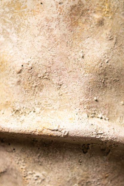 Vaso rotondo in cemento beige Haania con linea centrale XXL PTMD