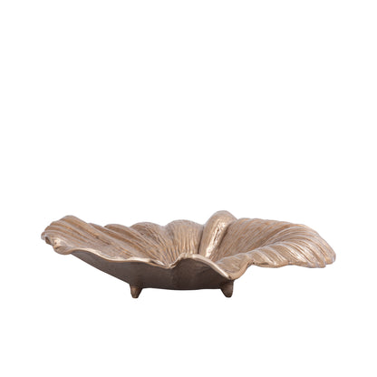 Piatto Losh BrownGold Alu Wavy Leaf Ovale PTMD
