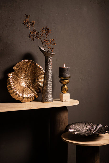 Piatto Losh BrownGold Alu Wavy Leaf Ovale PTMD