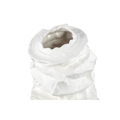 Aharon Vaso in Ceramica Bianca di Forma Irregolare Slim L 24x23x51cm PTMD
