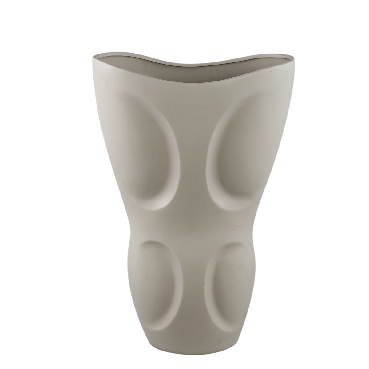Vaso in ceramica ovale grigio Dayna Large PTMD