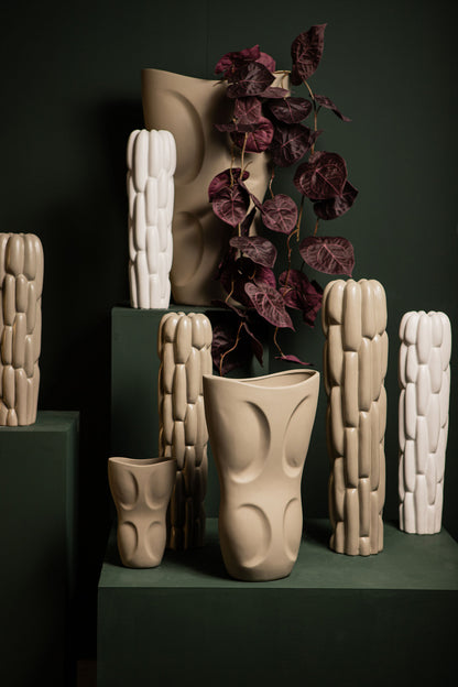 Vaso in ceramica ovale grigio Dayna Large PTMD